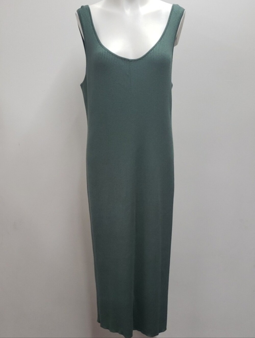 Old Navy Ribbed Scoop Neck Maxi Tank Dress  Sage Green Women's XL Petite NWT